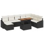 Conjunto de Comedor de Jardín con cojín 9 pcs Negro y crema en Sofás de exterior | Comprar online en Foru.es