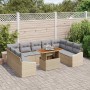 Conjunto de Comedor de Jardín con cojín 10 pcs Beige y gris en Sofás de exterior | Comprar online en Foru.es