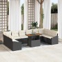 Conjunto de Comedor de Jardín con cojín 11 pcs Negro y crema en Sofás de exterior | Comprar online en Foru.es