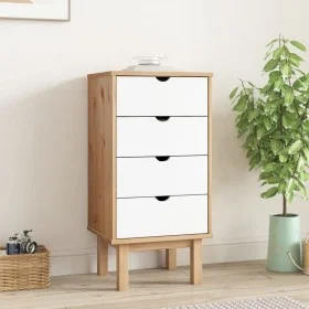 Cajonera OTTA madera maciza de pino marrón y blanco 45x39x90 cm de vidaXL, Cajoneras - Ref: Foro24-348581, Precio: 95,78 €, D...