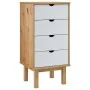 Cajonera OTTA madera maciza de pino marrón y blanco 45x39x90 cm de vidaXL, Cajoneras - Ref: Foro24-348581, Precio: 95,78 €, D...