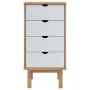 Cajonera OTTA madera maciza de pino marrón y blanco 45x39x90 cm de vidaXL, Cajoneras - Ref: Foro24-348581, Precio: 95,78 €, D...