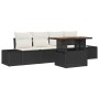 Conjunto de Comedor de Jardín con cojín 5 pcs Negro y crema en Sofás de exterior | Comprar online en Foru.es