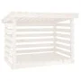 Leñero de madera maciza de pino blanco 108x73x79 cm de vidaXL, Accesorios para bolsas y soportes de leña - Ref: Foro24-822228...