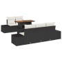 Conjunto de Comedor de Jardín con cojín 6 pcs Negro y crema en Sofás de exterior | Comprar online en Foru.es