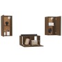 Set de muebles para TV 3 pzas madera contrachapada roble marrón de vidaXL, Muebles TV - Ref: Foro24-3120232, Precio: 83,09 €,...