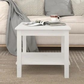 Mesa de centro de madera maciza de pino blanca 50x50x45 cm de vidaXL, Mesas de centro - Ref: Foro24-822278, Precio: 76,97 €, ...
