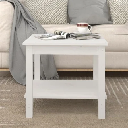 Mesa de centro de madera maciza de pino blanca 50x50x45 cm de vidaXL, Mesas de centro - Ref: Foro24-822278, Precio: 76,97 €, ...