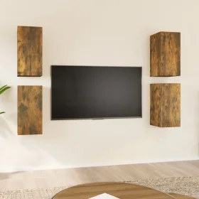 Mueble TV 4 uds madera contrachapada roble ahumado 30,5x30x60cm de vidaXL, Muebles TV - Ref: Foro24-3120326, Precio: 110,73 €...