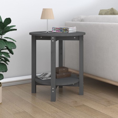 Mesa de centro de madera maciza de pino gris Ø55x60 cm de vidaXL, Mesas de centro - Ref: Foro24-822354, Precio: 55,12 €, Desc...
