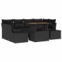 Conjunto de Comedor de Jardín con cojín 7 pcs Negro y Marrón en Sofás de exterior | Comprar online en Foru.es