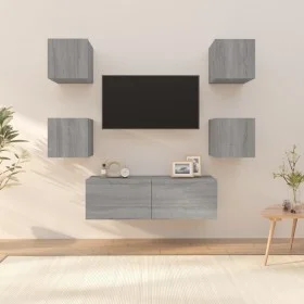 Juego de muebles de pared para TV contrachapado gris Sonoma de vidaXL, Muebles TV - Ref: Foro24-3120303, Precio: 125,99 €, De...