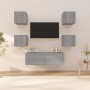 Juego de muebles de pared para TV contrachapado gris Sonoma de vidaXL, Muebles TV - Ref: Foro24-3120303, Precio: 127,35 €, De...