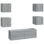 Juego de muebles de pared para TV contrachapado gris Sonoma de vidaXL, Muebles TV - Ref: Foro24-3120303, Precio: 125,99 €, De...
