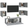 Juego de muebles de pared para TV contrachapado gris Sonoma de vidaXL, Muebles TV - Ref: Foro24-3120303, Precio: 127,35 €, De...