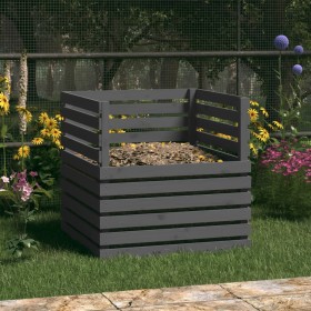 Compostador de madera maciza de pino gris 80x80x78 cm de vidaXL, Compostadores - Ref: Foro24-822189, Precio: 118,83 €, Descue...