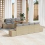 Conjunto de Comedor de Jardín con cojín 8 pcs Beige y gris en Sofás de exterior | Comprar online en Foru.es