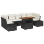 Conjunto de Comedor de Jardín con cojín 8 pcs Negro y crema en Sofás de exterior | Comprar online en Foru.es