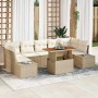 Conjunto de Comedor de Jardín con cojín 8 pcs Beige y Crema en Sofás de exterior | Comprar online en Foru.es