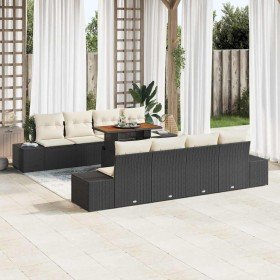 Conjunto de Comedor de Jardín con cojín 9 pcs Negro y crema en Sofás de exterior | Comprar online en Foru.es