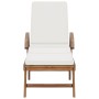 Tumbonas con cojín 2 uds madera maciza de teca crema en Tumbonas | Comprar online en Foru.es