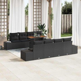 Conjunto de Comedor de Jardín con cojín 9 pcs Negro y Marrón en Sofás de exterior | Comprar online en Foru.es