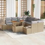 Conjunto de Comedor de Jardín con cojín 9 pcs Beige y gris en Sofás de exterior | Comprar online en Foru.es