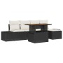 Conjunto de Comedor de Jardín con cojín 6 pcs Negro y crema en Sofás de exterior | Comprar online en Foru.es