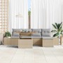 Conjunto de Comedor de Jardín con cojín 6 pcs Beige y gris en Sofás de exterior | Comprar online en Foru.es