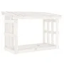 Leñero de madera maciza de pino blanco 108x64,5x77 cm de vidaXL, Accesorios para bolsas y soportes de leña - Ref: Foro24-8224...