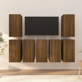 Muebles para TV 7 uds contrachapado roble marrón 30,5x30x60 cm de vidaXL, Muebles TV - Ref: Foro24-3120337, Precio: 168,81 €,...