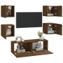 Juego de muebles de pared para TV contrachapado roble ahumado de vidaXL, Muebles TV - Ref: Foro24-3120302, Precio: 115,34 €, ...