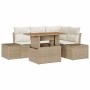 Conjunto de sofá de jardín con cojín Manual 5 pcs Beige y Crema en Sofás de exterior | Comprar online en Foru.es