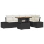 Conjunto de Comedor de Jardín con cojín 6 pcs Negro y crema en Sofás de exterior | Comprar online en Foru.es