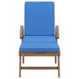 Tumbonas con cojín 2 uds madera maciza de teca azul en Tumbonas | Comprar online en Foru.es