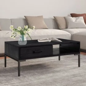 Solid black pine wood coffee table 90x50x35 cm by vidaXL, Coffee table - Ref: Foro24-349930, Price: 132,42 €, Discount: %