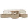 Conjunto de Comedor de Jardín con cojín 6 pcs Beige y Crema en Sofás de exterior | Comprar online en Foru.es