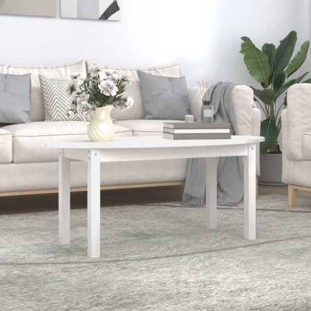 Mesa de centro de madera maciza de pino blanco 110x55x45 cm de vidaXL, Mesas de centro - Ref: Foro24-822343, Precio: 73,41 €,...