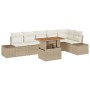 Conjunto de Comedor de Jardín con cojín 7 pcs Beige y Crema en Sofás de exterior | Comprar online en Foru.es