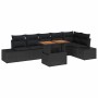 Conjunto de Comedor de Jardín con cojín 7 pcs Negro y Marrón en Sofás de exterior | Comprar online en Foru.es