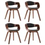Sillas de comedor 4 uds madera curvada y cuero sintético en Sillas de comedor | Comprar online en Foru.es