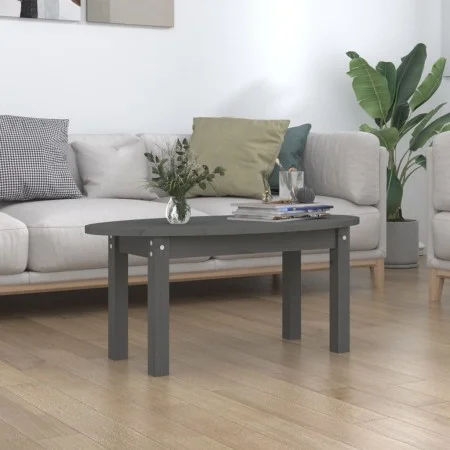 Mesa de centro de madera maciza de pino gris 80x40x35 cm de vidaXL, Mesas de centro - Ref: Foro24-822349, Precio: 45,85 €, De...
