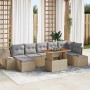 Conjunto de sofá de jardín con cojín 8 pcs Beige y gris en Sofás de exterior | Comprar online en Foru.es