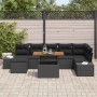 Conjunto de sofá de jardín con cojín 8 pcs Negro y Marrón en Sofás de exterior | Comprar online en Foru.es