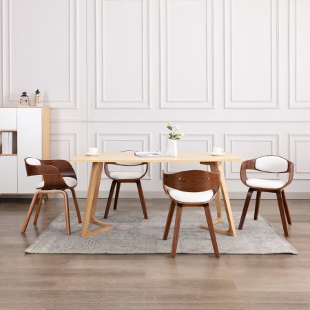 Sillas de comedor 4 unidades madera curvada y cuero sintético en Sillas de comedor | Comprar online en Foru.es