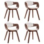 Sillas de comedor 4 unidades madera curvada y cuero sintético en Sillas de comedor | Comprar online en Foru.es