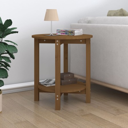Mesa de centro de madera maciza de pino marrón miel Ø55x60 cm de vidaXL, Mesas de centro - Ref: Foro24-822355, Precio: 49,33 ...