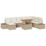Conjunto de Comedor de Jardín con cojín 9 pcs Beige y Crema en Sofás de exterior | Comprar online en Foru.es