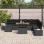 Conjunto de Comedor de Jardín con cojín 9 pcs Negro y Marrón en Sofás de exterior | Comprar online en Foru.es