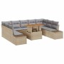 Conjunto de Comedor de Jardín con cojín 10 pcs Beige y gris en Sofás de exterior | Comprar online en Foru.es